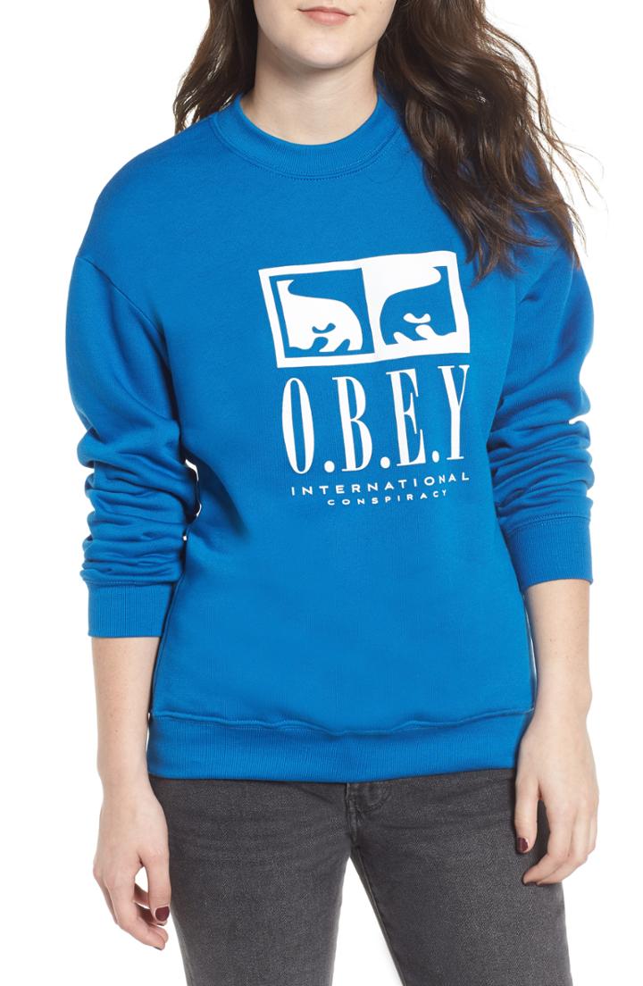 Women's Obey International Conspiracy Sweatshirt - Blue