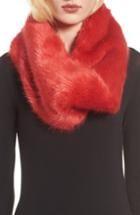 Women's Heurueh Faux Fur Infinity Scarf, Size - Red