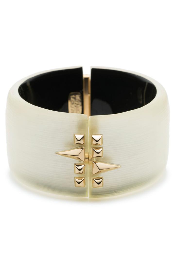 Women's Alexis Bittar Golden Studded Hinge Bangle