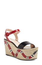 Women's Gucci Barbette Espadrille Wedge Sandal Us / 37eu - Black