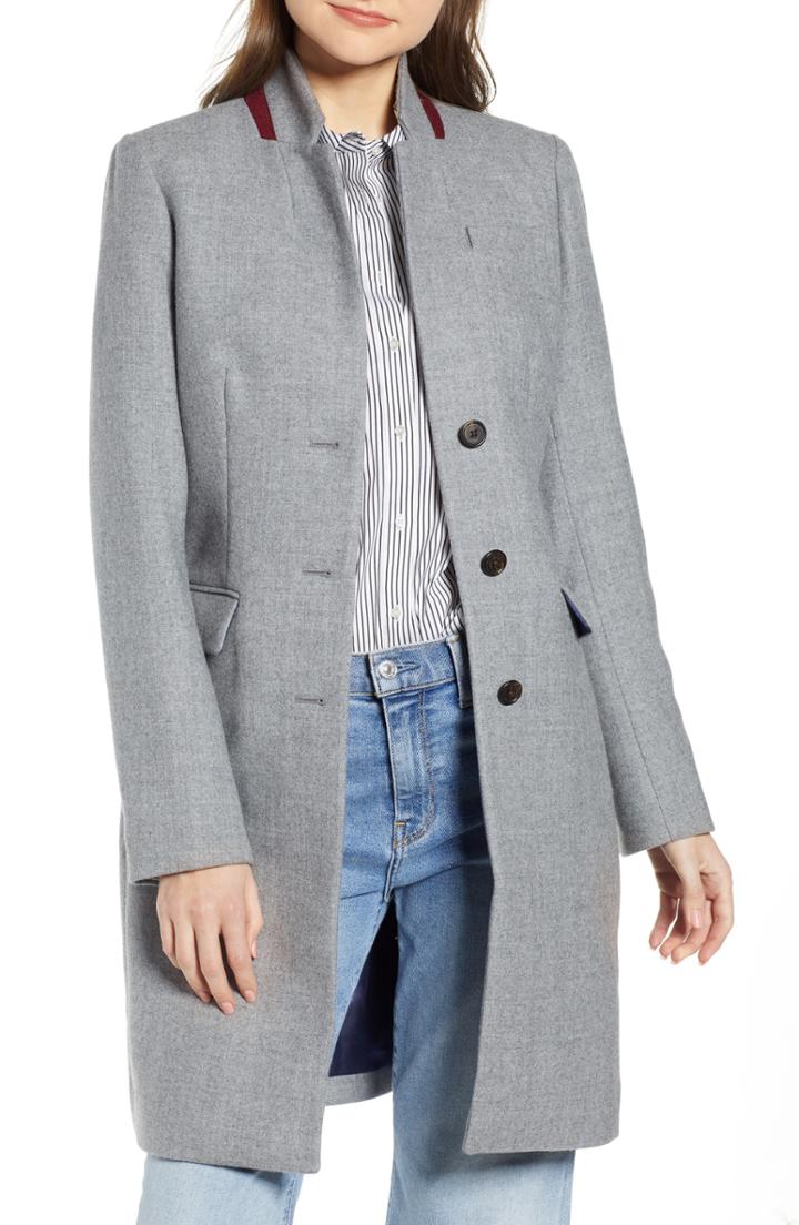 Women's J.crew Regent Topcoat (similar To 16w) - Grey
