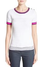 Women's St. John Collection Ottoman Knit Button Shoulder Sweater