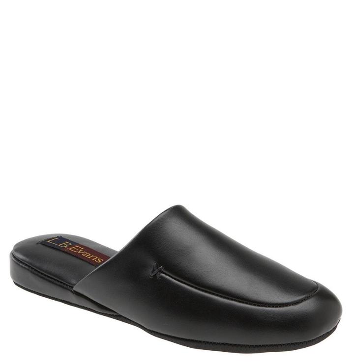 Men's L.b. Evans 'duke Scuff' Slipper .5 Xw - Black (online Only)