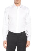 Men's David Donahue Horizontal Twill Regular Fit Tuxedo Shirt 34/35 - White