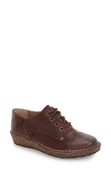 Women's Aetrex 'riley' Oxford Wedge Eu - Burgundy