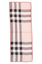 Women's Burberry Ultra Washed Mega Check Silk Scarf, Size - Coral