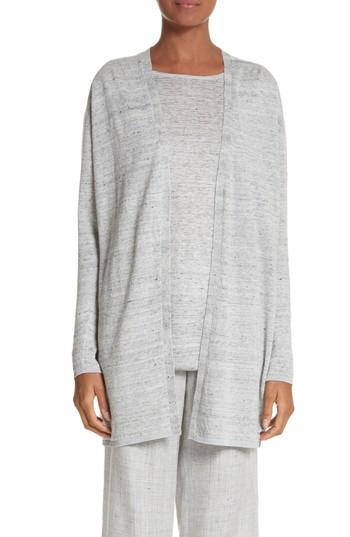 Women's Max Mara Manioca Linen Cardigan - Grey