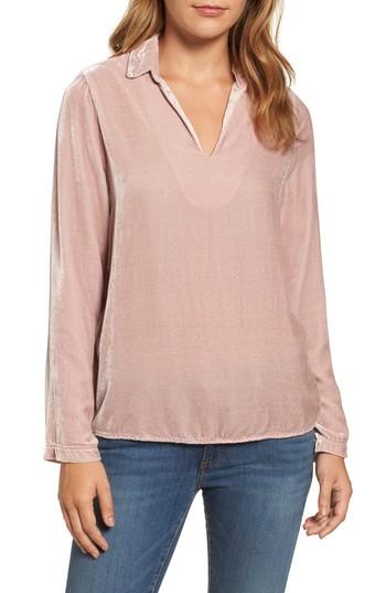Women's Velvet By Graham & Spencer Collared Velvet Top