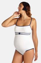 Women's Pez D'or 'rimini' Pique One-piece Maternity Swimsuit - White