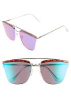 Women's Leith 60mm Mirror Sunglasses - Gold/ Bluednu