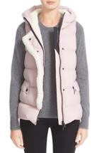 Women's Moncler Comte Water Resistant Down Vest With Genuine Shearling Trim