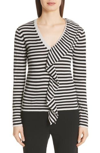 Women's Max Mara Dingo Stripe Silk & Cashmere Sweater - Blue