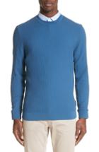Men's Emporio Armani Slim Fit Textured Crew Sweater, Size - Blue
