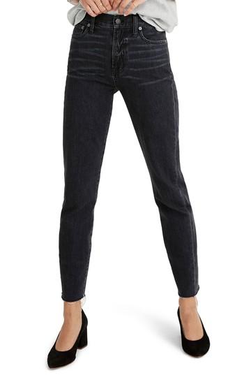Women's Madewell The Perfect Summer 11-inch High Waist Ankle Straight Leg Jeans - Black