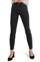 Women's Madewell The Perfect Summer 11-inch High Waist Ankle Straight Leg Jeans - Black