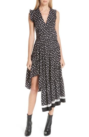 Women's 3.1 Phillip Lim Floral Print Silk Midi Dress - Black