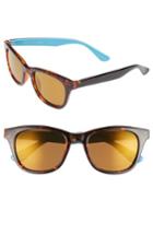 Women's Lilly Pulitzer Maddie 52mm Polarized Mirrored Sunglasses - Aqua/ Gold Flash
