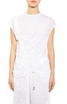 Women's Topshop Boutique Ruched Velvet Top Us (fits Like 14) - White