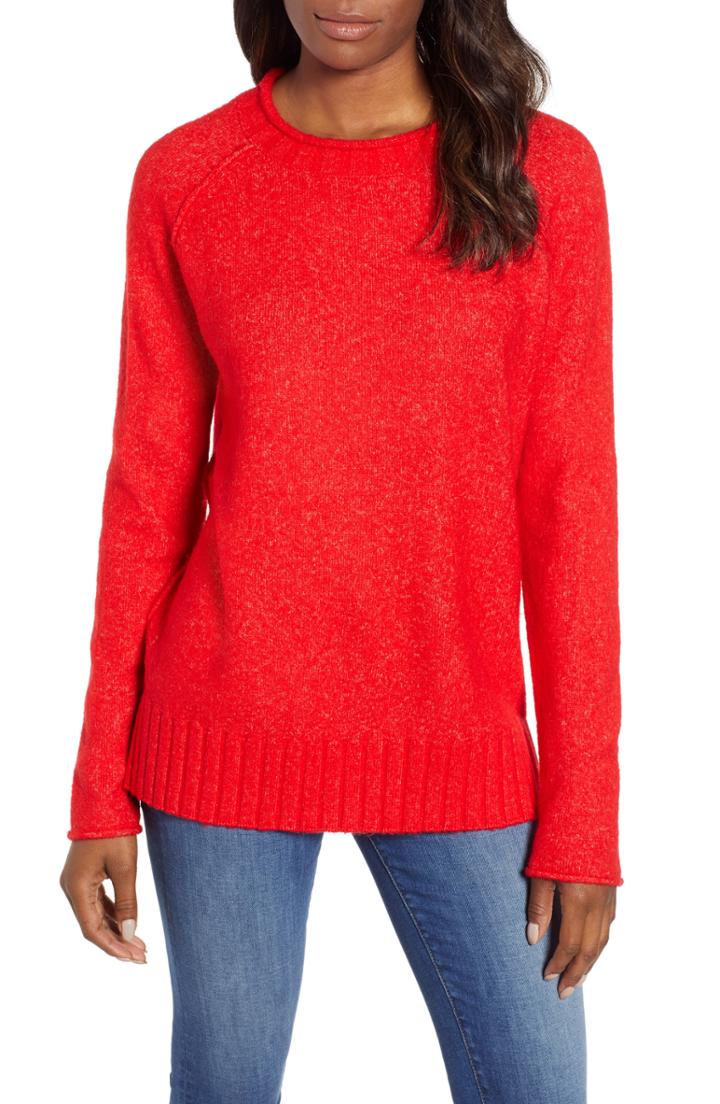Women's Caslon Cozy Crewneck Sweater - Red