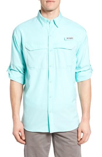 Men's Columbia Low Drag Offshore Woven Shirt, Size - Blue/green