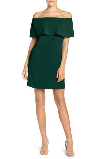 Petite Women's Charles Henry Off The Shoulder Dress P - Green