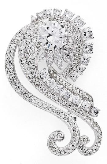 Women's Nadri Pave Crystal Wave Pin