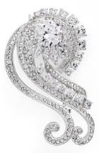 Women's Nadri Pave Crystal Wave Pin