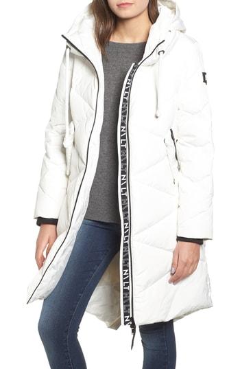 Women's Nvlt Water Repellent Hooded Down Coat - White