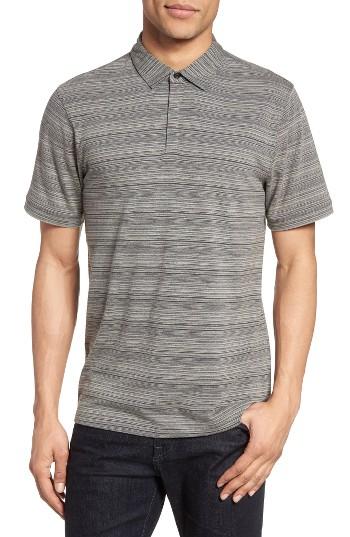 Men's Calibrate Trim Fit Stripe Polo - Grey