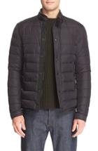 Men's Moncler 'hanriot' Leather Trim Quilted Down Moto Jacket