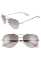Women's Kate Spade New York Avaline 2/s 58mm Polarized Aviator Sunglasses - Silver/ Pink