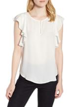 Women's J.crew Drapey V-neck Ruffle Top - Ivory