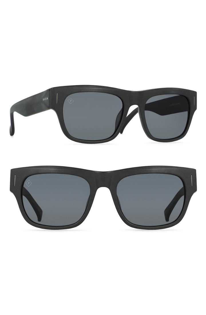 Men's Raen Lenny 55mm Polarized Sunglasses - Matte Black/ Black