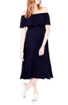 Women's Ingrid & Isabel Off The Shoulder Maternity Midi Dress - Black