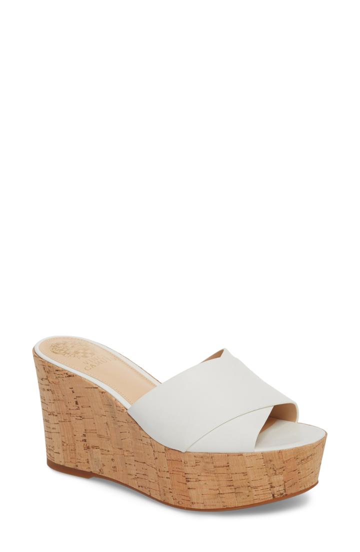 Women's Vince Camuto Kessina Platform Wedge Mule .5 M - White