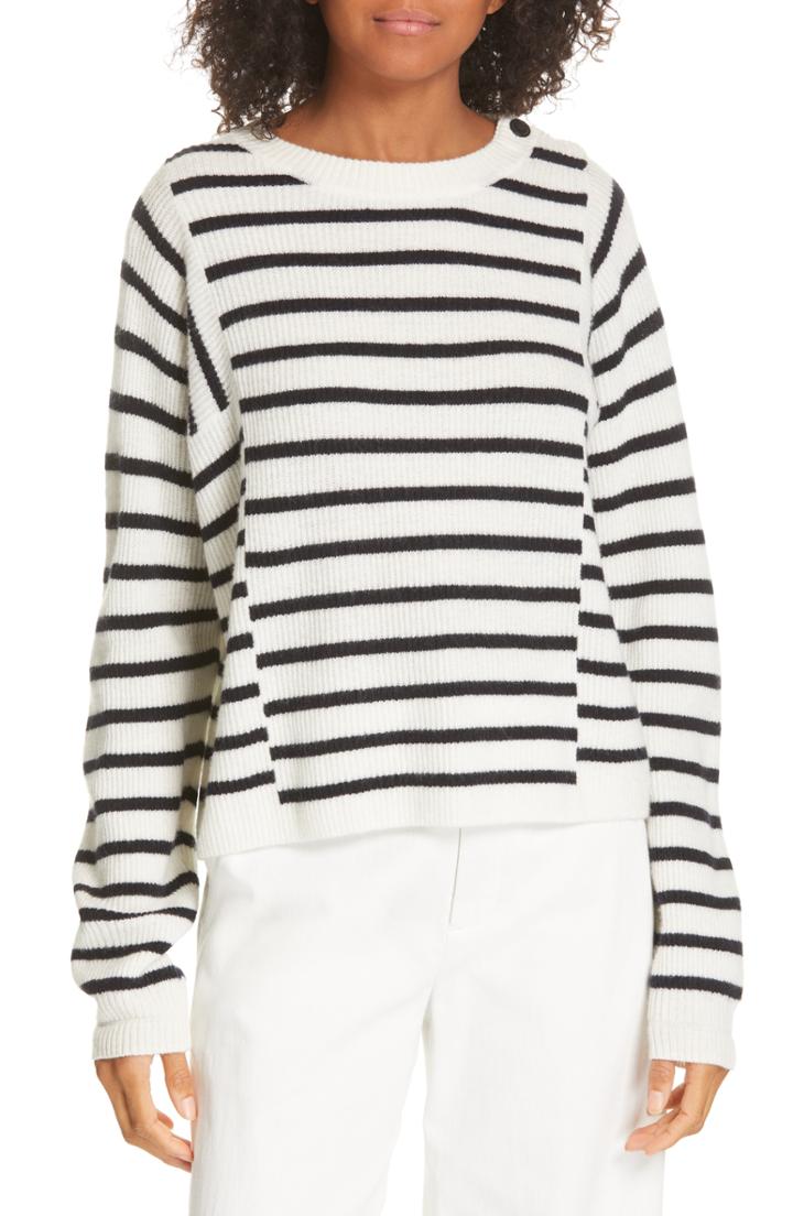 Women's Vince Mixed Stripe Sweater, Size - Blue