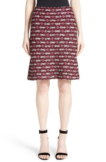 Women's St. John Collection Hiran Tweed Knit Skirt - Burgundy