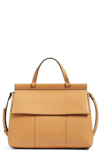 Tory Burch Block T Leather Top Handle Satchel - Brown