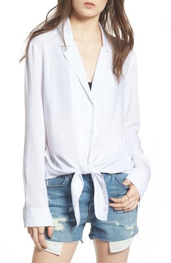 Women's Treasure & Bond Tie Front Shirt, Size - White