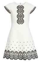 Women's Kate Spade New York Ria Laser Cut Embroidered A-line Dress - Ivory