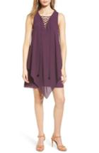 Women's Chelsea28 Layered Lace-up Shift Dress - Purple