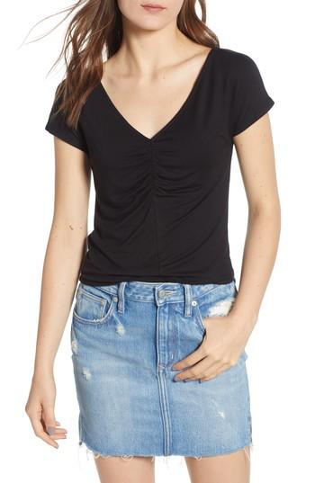 Women's Socialite Cinch Front Tee - Black