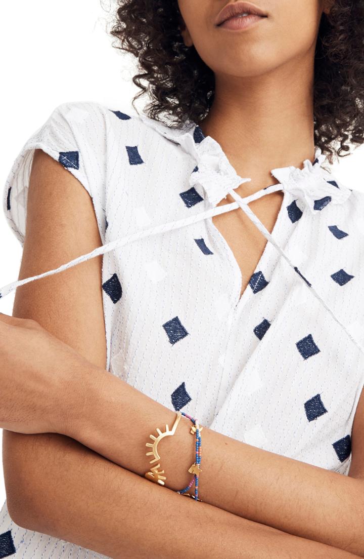 Women's Madewell Ruffle Neck Tassel Top