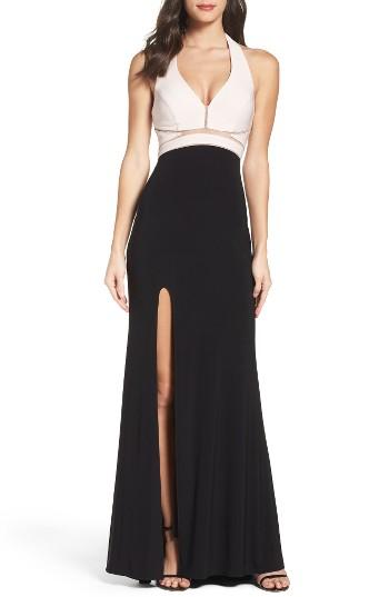 Women's Xscape Halter Gown - Black