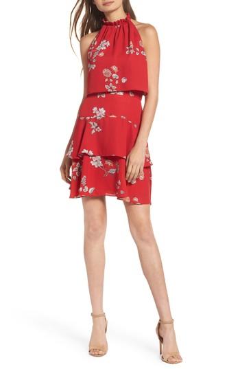Women's Bb Dakota Cadence Ruffle Halter Dress - Red