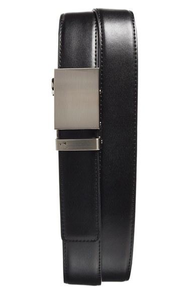 Men's Mission Belt 'steel' Leather Belt - Steel/ Black