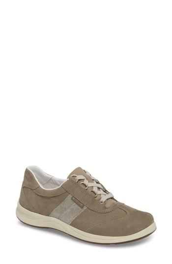 Women's Mephisto Laser Perforated Walking Shoe M - Grey