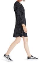 Women's Madewell Star Print Silk A-line Dress - Black
