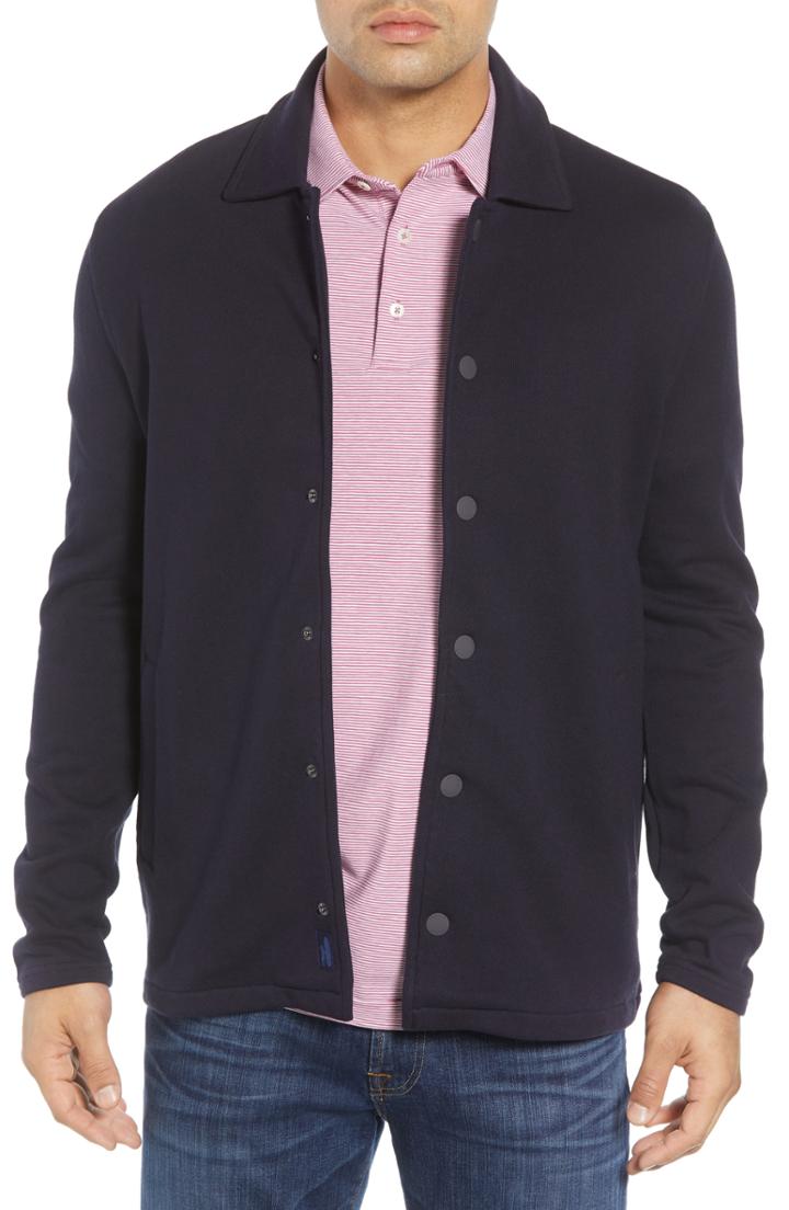 Men's Johnnie-o Norfolk Classic Fit Terry Jacket, Size - Blue
