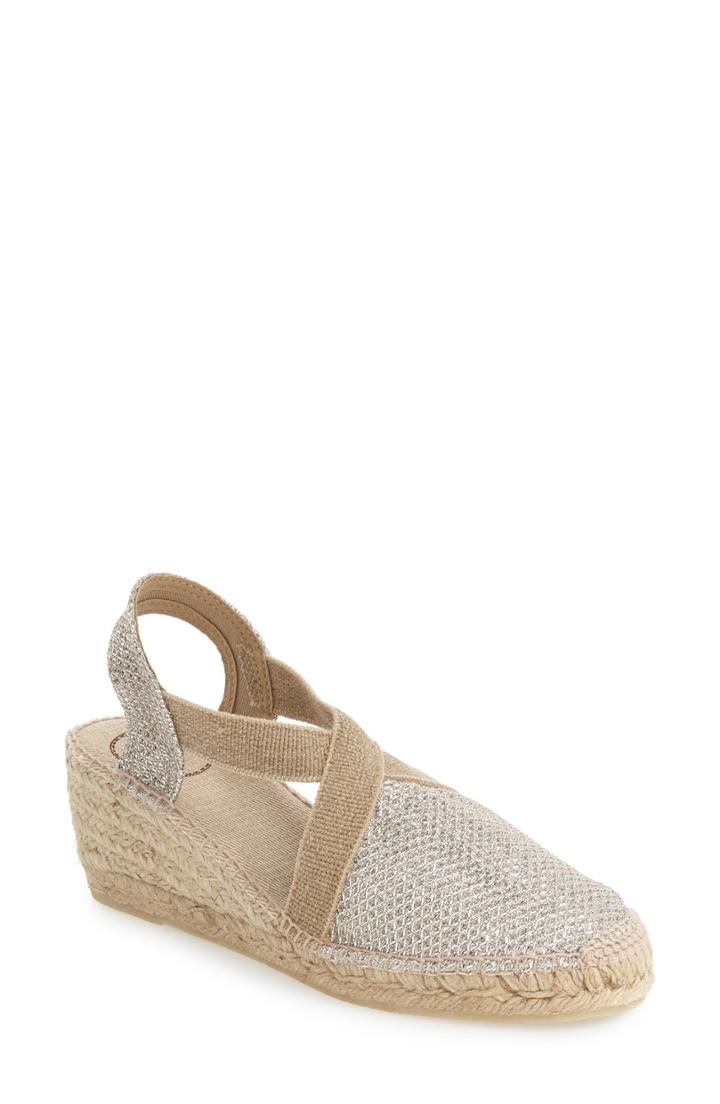 Women's Toni Pons 'triton' Espadrille Wedge Us / 41eu - Metallic